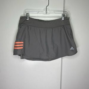 Adidas Response Climalite Gray Peach 3 Stripe Pull On Athletic Skort M